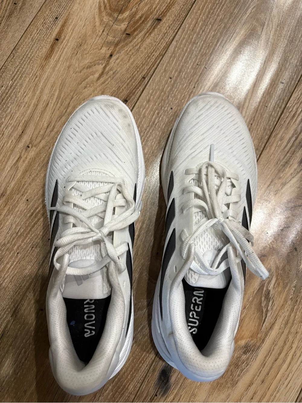 adidas White and Black Womens Athletic Running Shoes